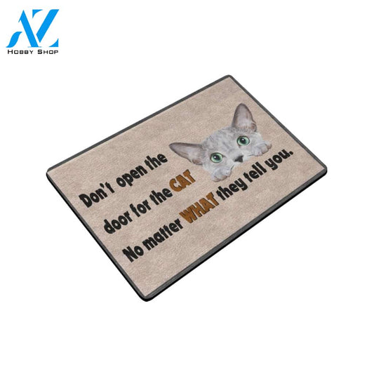 Don't Open The Door For The Cat Doormat Indoor And Outdoor Mat Entrance Rug Sweet Home Decor Housewarming Gift Gift For Friend Family Stem Feminist