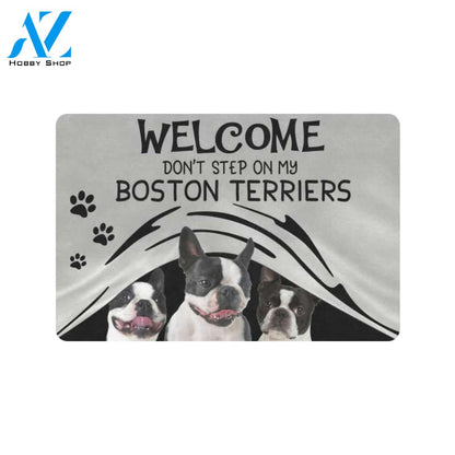 Dont Step On My Boston Terrier Doormat, Gift For Boston Terrier Dog lovers, Gift For Friend Family Home Decor Warm House Gift Welcome Mat
