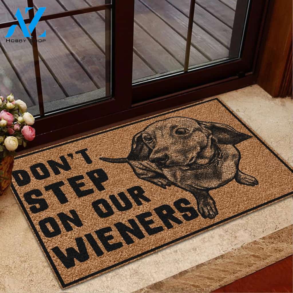 Don't Step On Our Wieners Doormat Welcome Mat House Warming Gift Home Decor Gift for Dog Lovers Funny Doormat Gift Idea