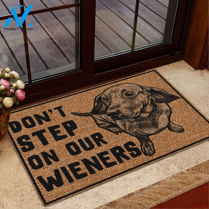 Don't Step On Our Wieners Doormat Welcome Mat House Warming Gift Home Decor Gift for Dog Lovers Funny Doormat Gift Idea