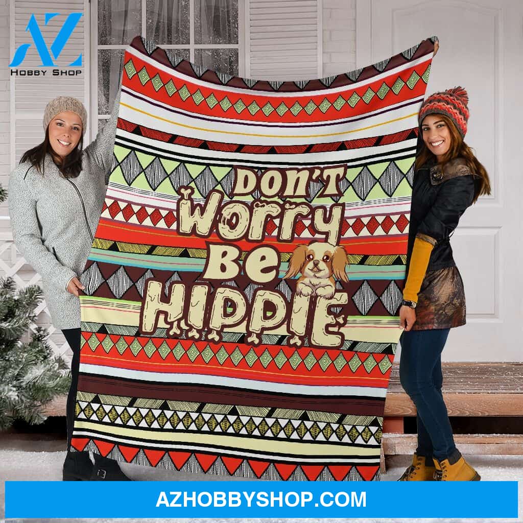 Don'T Worry Be Hippy Fleece Blanket