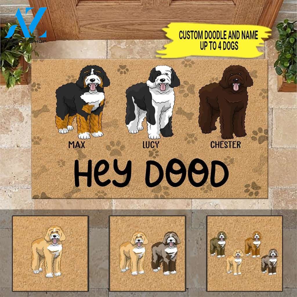 Doodle Custom Doormat Hey Dood Personalized Gift | WELCOME MAT | HOUSE WARMING GIFT