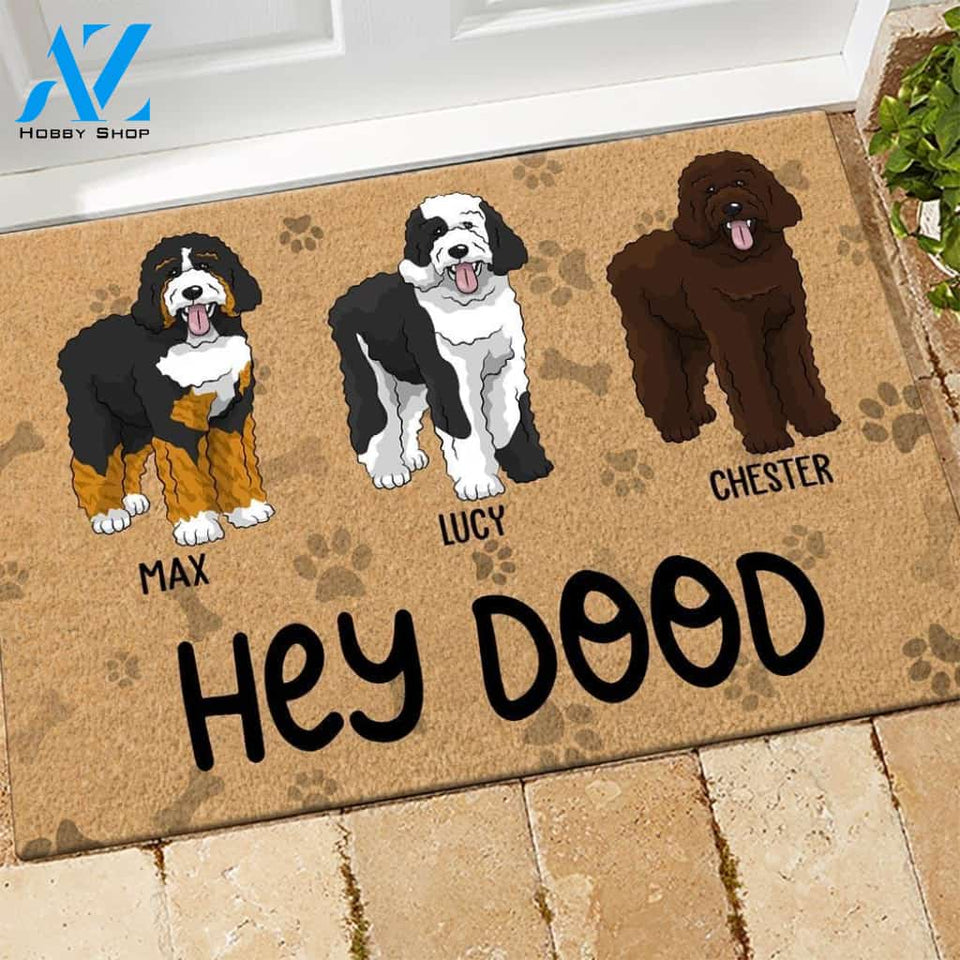 Doodle Custom Doormat Hey Dood Personalized Gift | WELCOME MAT | HOUSE WARMING GIFT