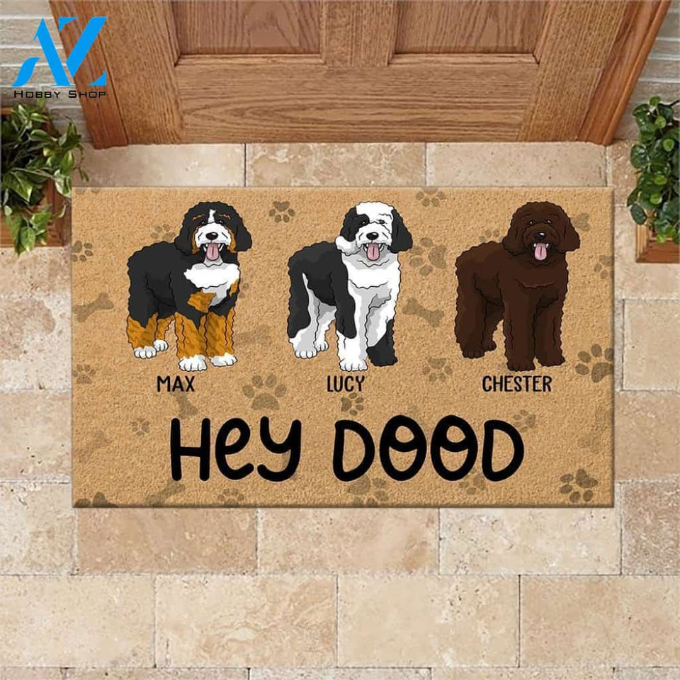 Doodle Custom Doormat Hey Dood Personalized Gift | WELCOME MAT | HOUSE WARMING GIFT