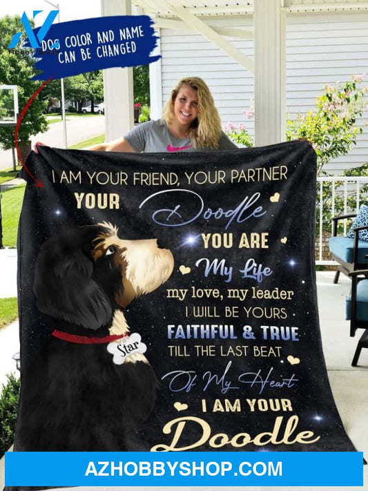 Personalized Doodle Custom Fleece Blanket 3 sizes:  -  -  - I am Your Friend, Your Partner ...