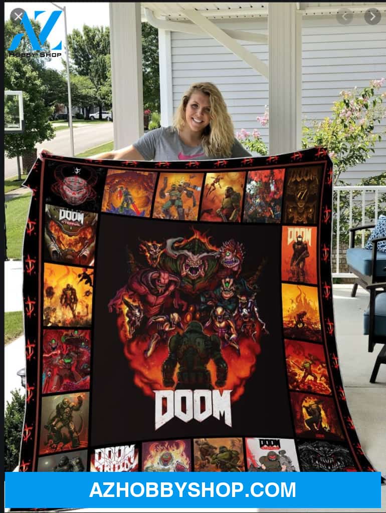 Doom Fleece Blanket , Christmas Gift, Birthday Gift, New Year Gift, Anniversary Gift