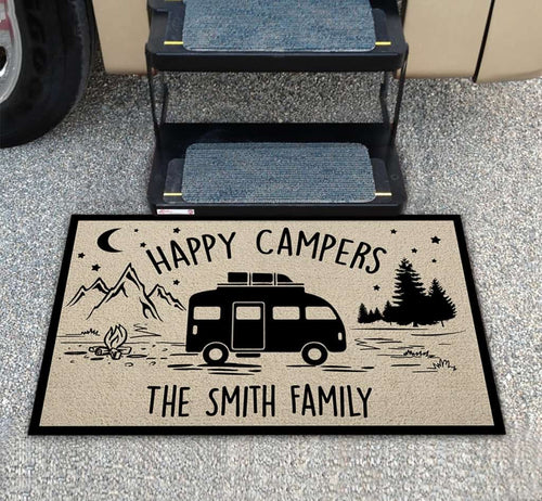 Doormat Camping - Happy Campers - Last Name Vr2 - M0402 - TRHN