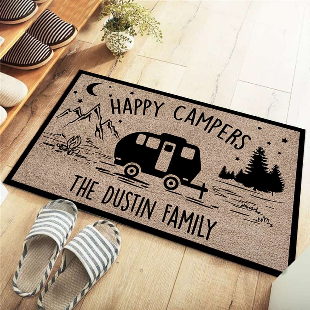 Doormat Camping - Happy Campers - Last Name Vr2 - M0402 - TRHN