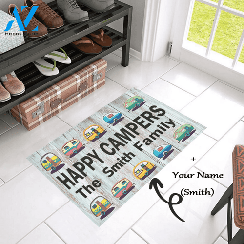 Wozoro Doormat Camping Personalized Happy Campers Size 18'' x 30'', 24'' x 36'', 36'' x 60''