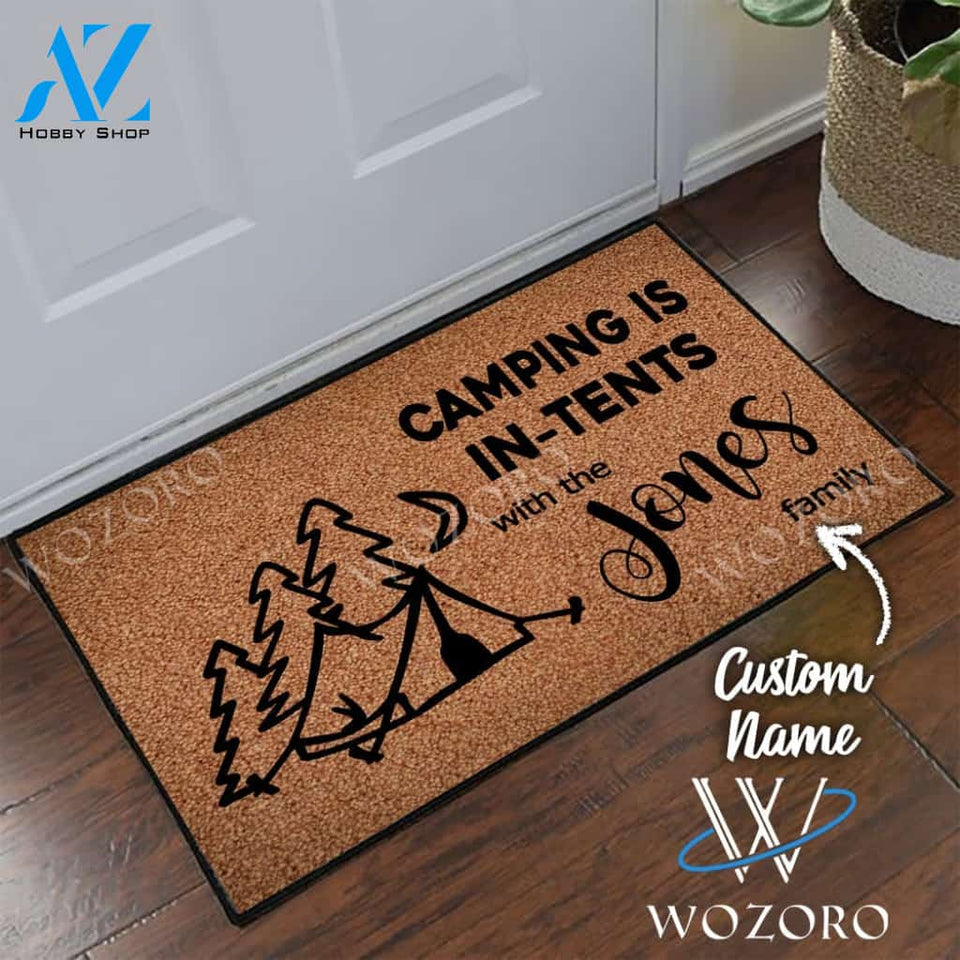 Wozoro Doormat Camping Personalized In Tents Size 18 x 30, 24 x 36, 36 x 60 inch