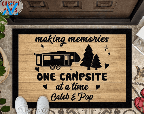 Wozoro Doormat Camping Personalized Making Memories With 5th Wheel Trailer Size 18'' x 30'', 24'' x 36'', 36'' x 60''