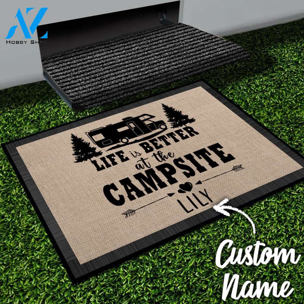 Wozoro Doormat Camping Personalized RV Camper Life Is Better At The Campsite