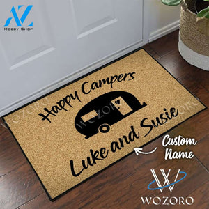 Wozoro Doormat Camping Personalized RV There Yet Happy Camper Size 18 x 30, 24 x 36, 36 x 60 inch