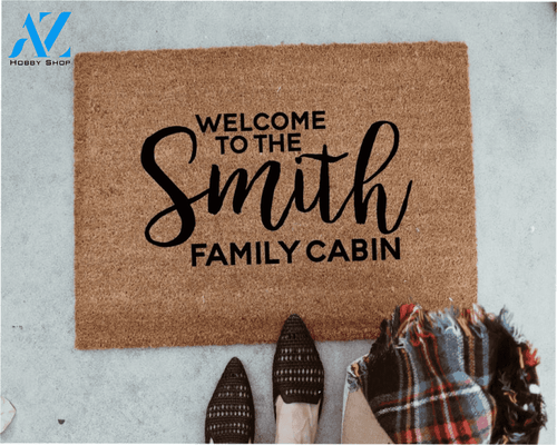 Wozoro Doormat Camping Personalized Welcome To The Family Cabin Size 18 x 30, 24 x 36, 36 x 60 inch