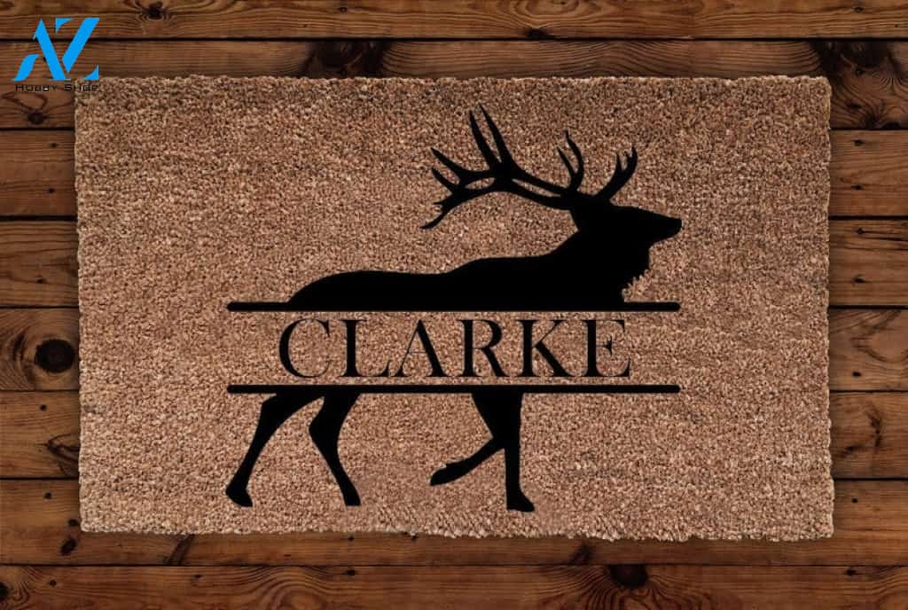 Wozoro Doormat Deer Hunting Personalized Big Bucks Size 18 x 30, 24 x 36, 36 x 60 inch