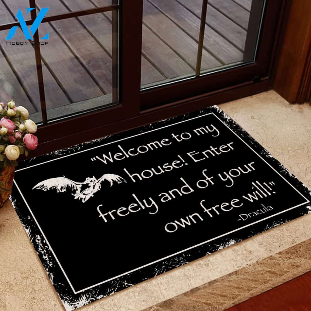 Doormat Dracula Quote Halloween