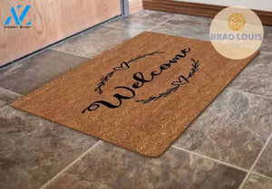 Doormat Entry Rug Welcome Mats Retro Farm Animal Cow Pig Barn Country Market Wood Grain Indoor