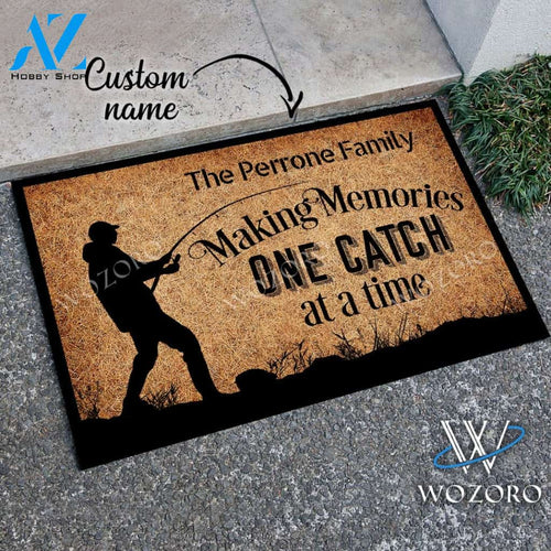 Wozoro Doormat Home Decor Fishing Personalized Making Memories One Catch At A Time Size 18 x 30, 24 x 36, 36 x 60 inch