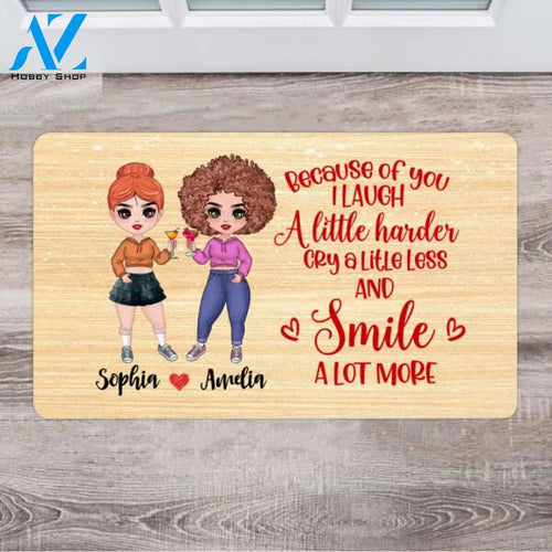 Personalized Doormat Friends - Best Friend Christmas Gifts - Up To 4 Girls