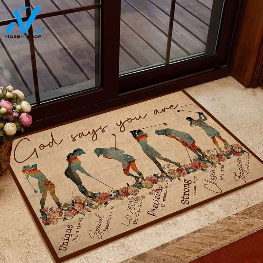 Wozoro Doormat Golf God says you are