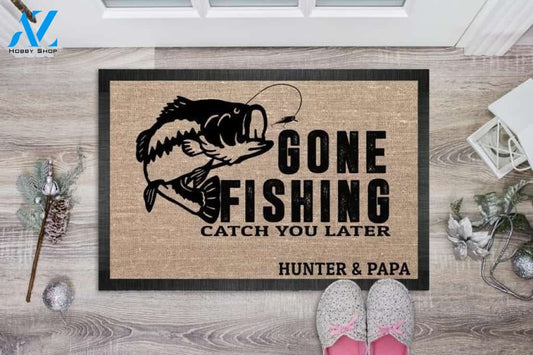 Wozoro Doormat Gone Fishing Catch You Later Size 18 x 30, 24 x 36, 36 x 60 inch