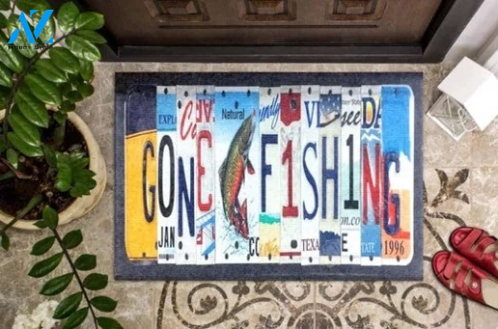 Wozoro Doormat Gone Fishing Lure Size 18 x 30, 24 x 36, 36 x 60 inch
