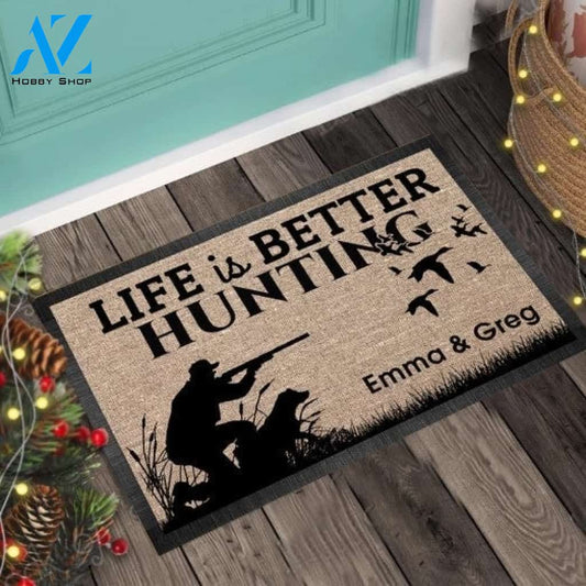 Wozoro Doormat Goose Hunting Personalized Life Is Better Size 18 x 30, 24 x 36, 36 x 60 inch