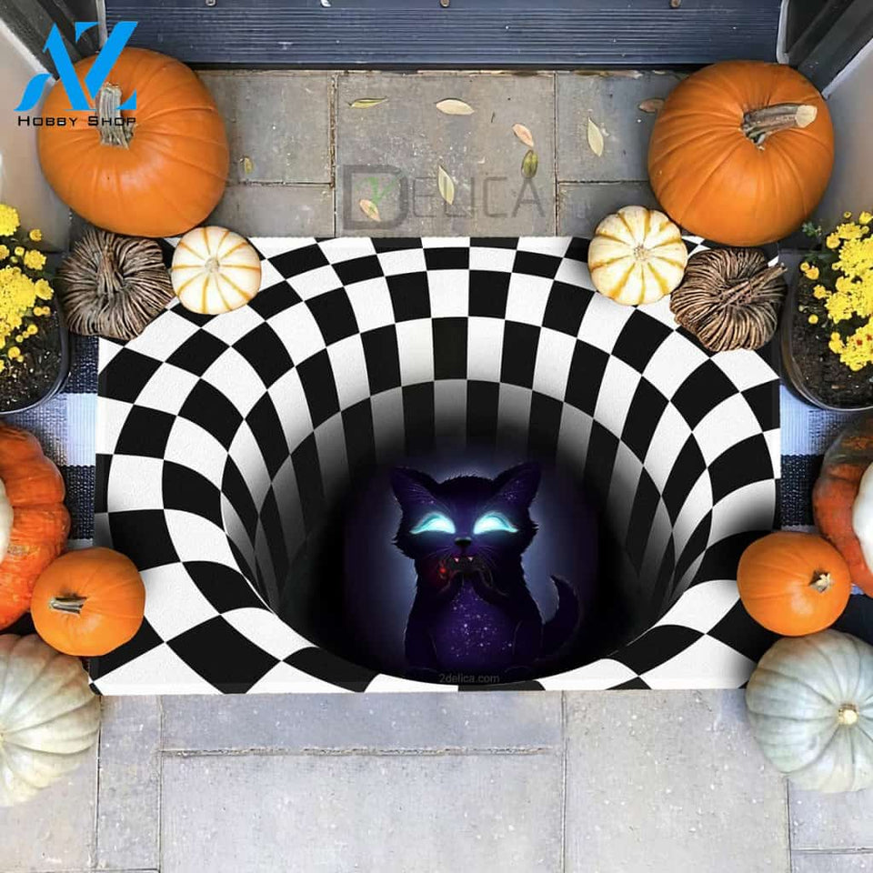 Doormat Hole Horror Cat 02 | Welcome Mat | House Warming Gift