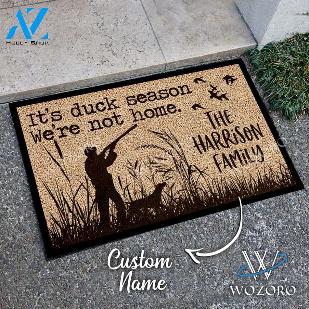 Wozoro Doormat Hunting Personalized It's Duck Season We're Not Home Size 18 x 30, 24 x 36, 36 x 60 inch