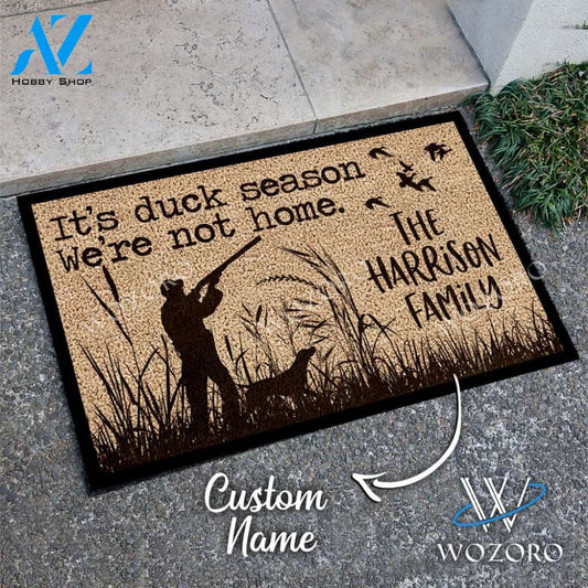 Wozoro Doormat Hunting Personalized It's Duck Season We're Not Home Size 18 x 30, 24 x 36, 36 x 60 inch