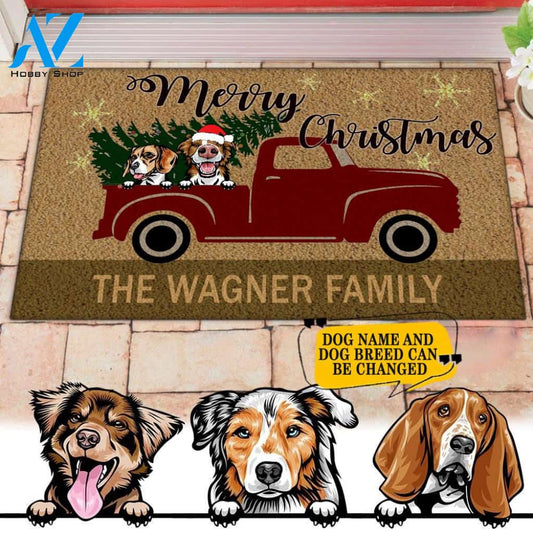 Doormat Personalized 2 Dog & Name 3D Printing HLT-DSH001 | Welcome Mat | House Warming Gift