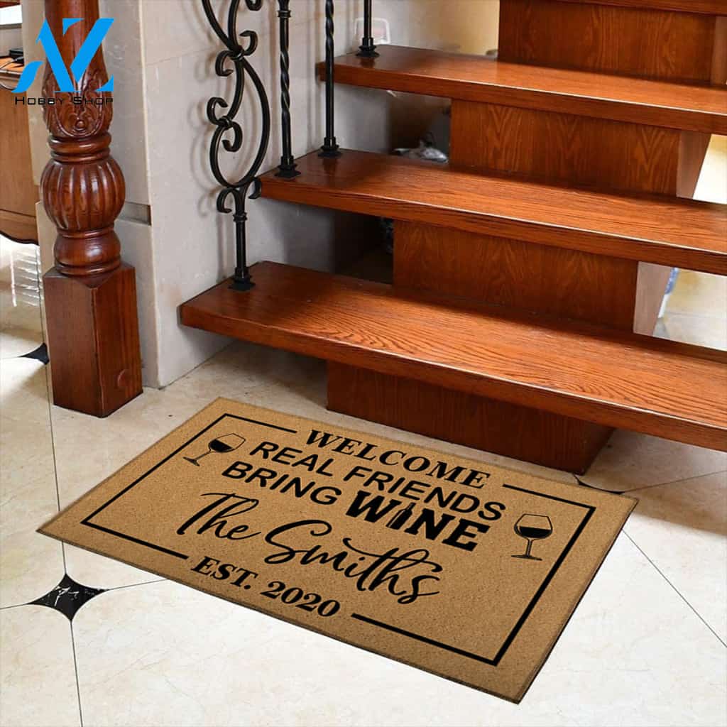 Doormat Wine - Welcome - Real Friends Bring Wine M0402 - TRHN