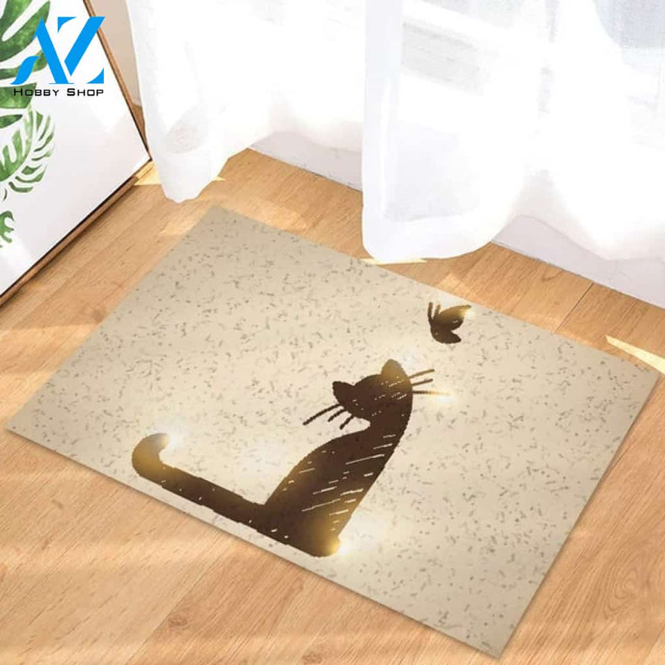 Doormats Entrance Rugs Cat Butterfly Entryway Door Mats Animal Doormat Housewarming Gift Home Living Home Decor Funny Doormat Gift Idea