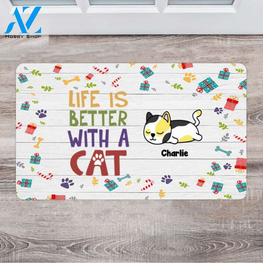 Personalized Doormats With Cats - Christmas Gifts For Cat Lovers - Up To 6 Cats