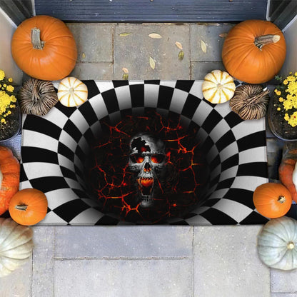 FIRE SKULL ILLUSION DOORMAT
