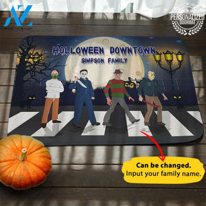 Downtown Halloween Personalized Doormat