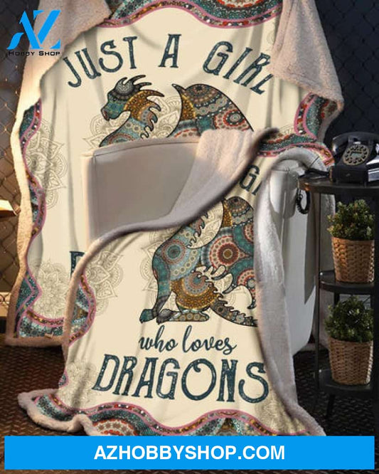 Dragon Blanket, Just A Girl Who Loves Dragons Mandala