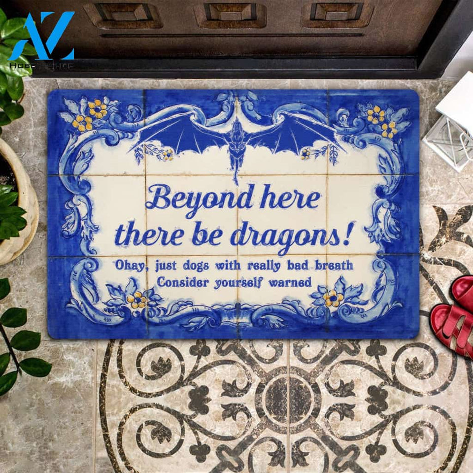 Dragon & Dog Consider Yourself Warned Doormat | Welcome Mat | House Warming Gift