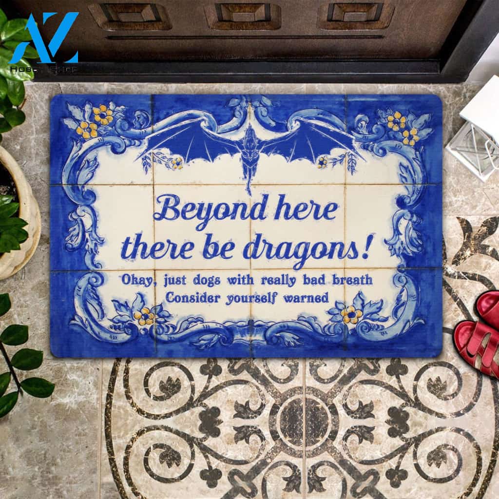 Dragon & Dog Consider Yourself Warned Doormat | Welcome Mat | House Warming Gift