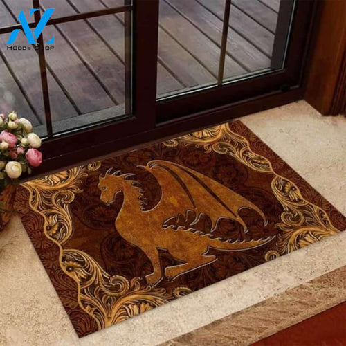 Dragon Faux Leather Doormat | Welcome Mat | House Warming Gift