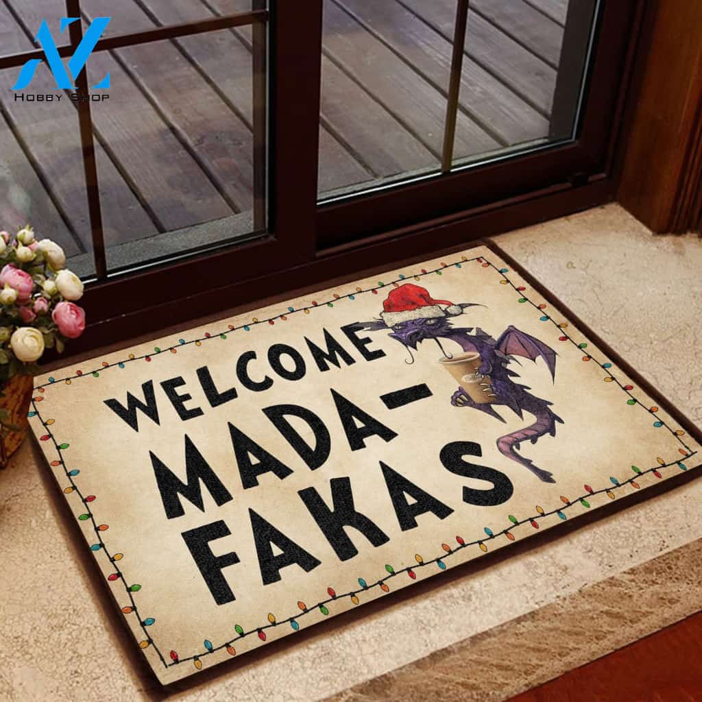 Dragon Santa Claus Welcome Mada-Fakas Doormat | Welcome Mat | House Warming Gift | Christmas Gift Decor