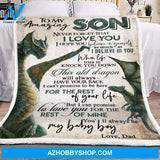 Dragon To My Amazing Son Love Dad Fleece Blanket Gift For Son | Family Blanket