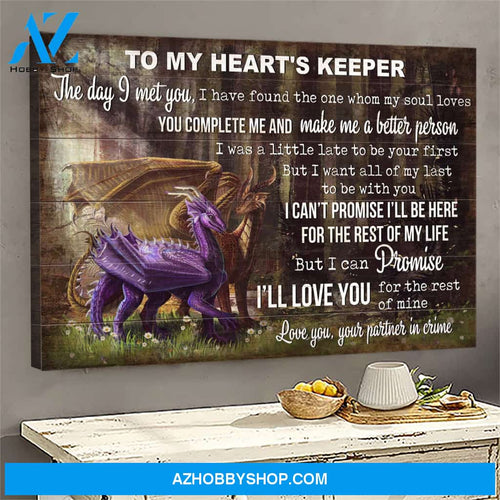 Dragon - You complete me and make me a better person Couple Landscape Canvas Prints - Wall Art