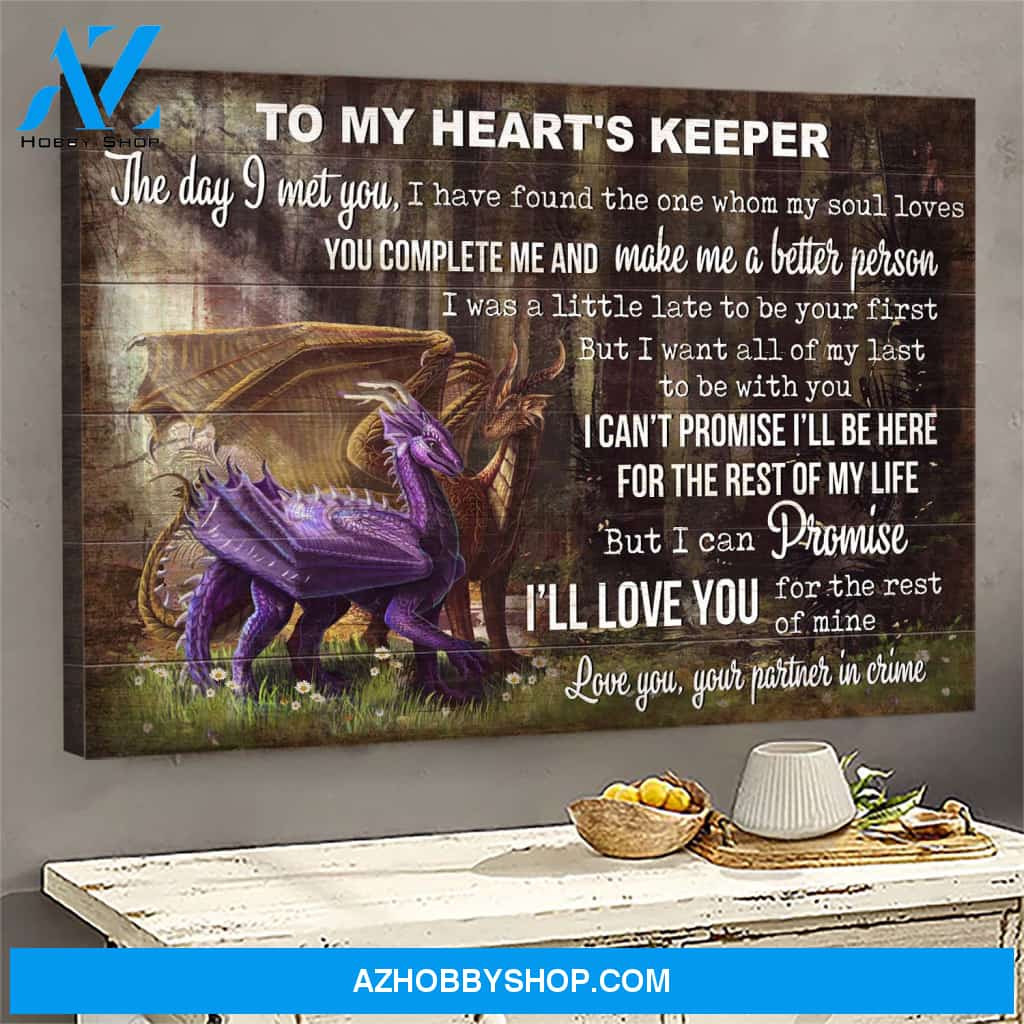 Dragon - You complete me and make me a better person Couple Landscape Canvas Prints - Wall Art