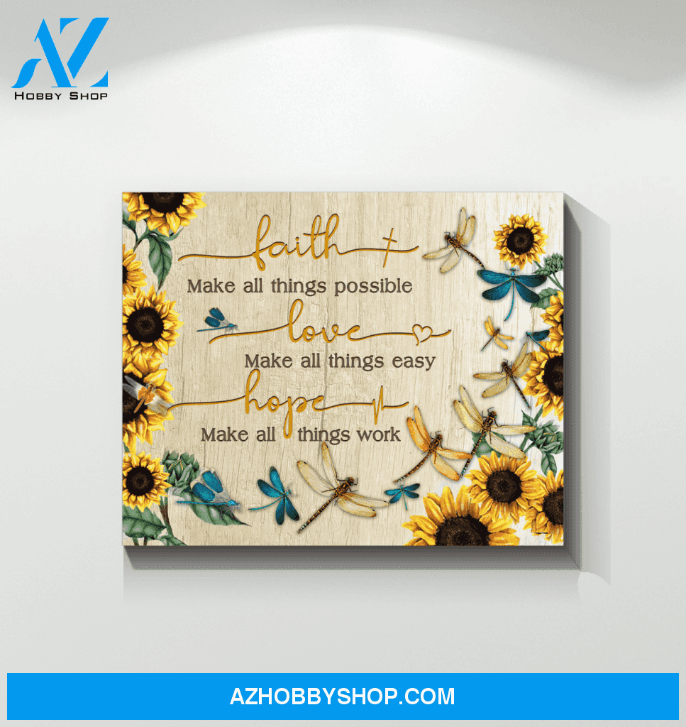 Dragonflies Faith Hope Love Unique Custom Design Canvas Present