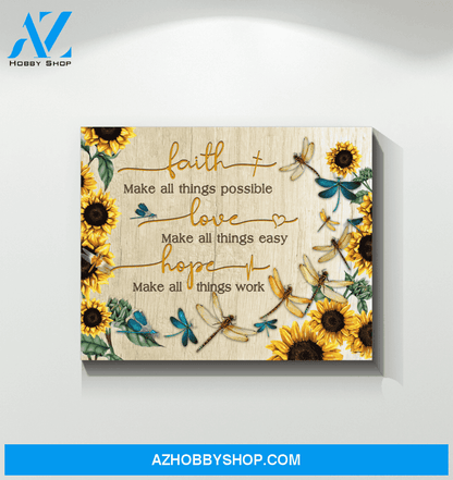 Dragonflies Faith Hope Love Unique Custom Design Canvas Present