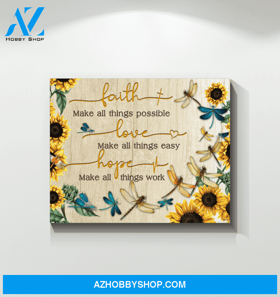 Dragonflies Faith Hope Love Unique Custom Design Canvas Present