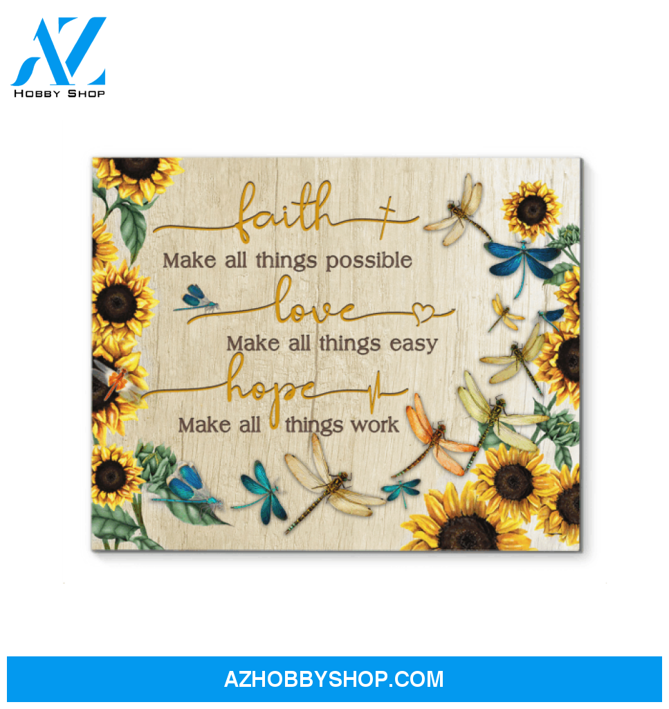 Dragonflies Faith Hope Love Unique Custom Design Canvas Present