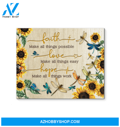 Dragonflies Faith Hope Love Unique Custom Design Canvas Present