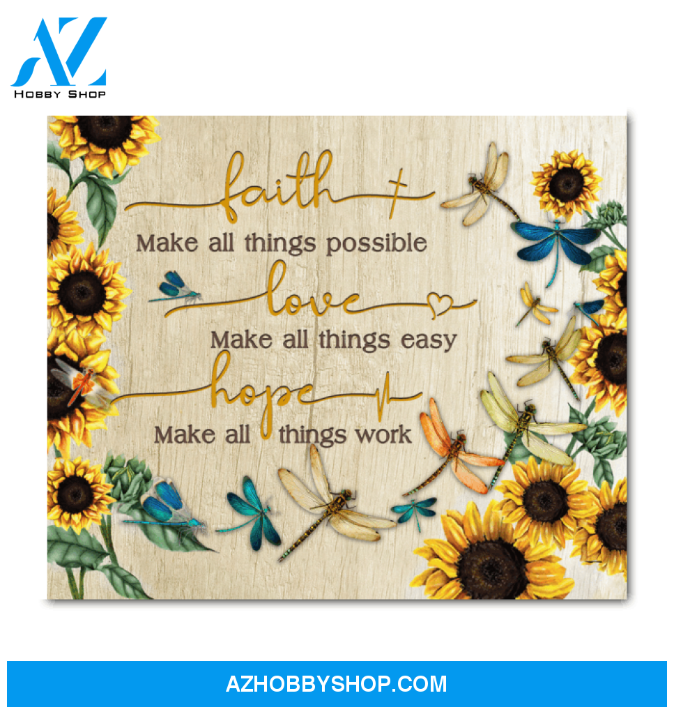 Dragonflies Faith Hope Love Unique Custom Design Canvas Present